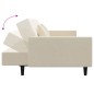 vidaXL Sofá cama de 2 plazas con dos almohadas terciopelo color crema vidaXL Sofá cama de 2 plazas con dos almohadas terciopelo color crema
