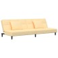 vidaXL Sofá cama de 2 plazas con dos almohadas terciopelo color crema vidaXL Sofá cama de 2 plazas con dos almohadas terciopelo color crema