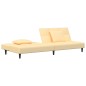 vidaXL Sofá cama de 2 plazas con dos almohadas terciopelo color crema vidaXL Sofá cama de 2 plazas con dos almohadas terciopelo color crema