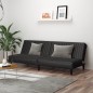 vidaXL Sofá cama de 2 plazas cuero sintético negro vidaXL Sofá cama de 2 plazas cuero sintético negro