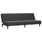 vidaXL Sofá cama de 2 plazas cuero sintético negro vidaXL Sofá cama de 2 plazas cuero sintético negro