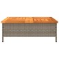 vidaXL Mesa de jardín ratán y madera de acacia gris 70x70x25 cm