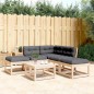 vidaXL Juego de sofás de jardín 5 pzas con cojines madera maciza pino vidaXL Juego de sofás de jardín 5 pzas con cojines madera maciza pino