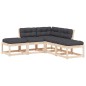 vidaXL Juego de sofás de jardín 5 pzas con cojines madera maciza pino vidaXL Juego de sofás de jardín 5 pzas con cojines madera maciza pino