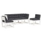 vidaXL Set sofás jardín 5 pzas con cojines madera maciza pino blanco vidaXL Set sofás jardín 5 pzas con cojines madera maciza pino blanco