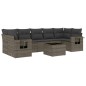 vidaXL Set de sofás de jardín 8 pzas y cojines ratán sintético gris vidaXL Set de sofás de jardín 8 pzas y cojines ratán sintético gris