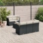 vidaXL Set de sofás de jardín 6 piezas y cojines ratán sintético negro vidaXL Set de sofás de jardín 6 piezas y cojines ratán sintético negro