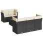 vidaXL Set de sofás de jardín 6 piezas y cojines ratán sintético negro vidaXL Set de sofás de jardín 6 piezas y cojines ratán sintético negro