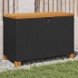vidaXL Caja de almacenaje jardín madera acacia ratán negro 80x40x48 cm vidaXL Caja de almacenaje jardín madera acacia ratán negro 80x40x48 cm