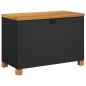 vidaXL Caja de almacenaje jardín madera acacia ratán negro 80x40x48 cm vidaXL Caja de almacenaje jardín madera acacia ratán negro 80x40x48 cm