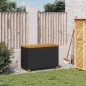 vidaXL Caja de almacenaje jardín madera acacia ratán negro 80x40x48 cm vidaXL Caja de almacenaje jardín madera acacia ratán negro 80x40x48 cm