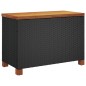 vidaXL Caja de almacenaje jardín madera acacia ratán negro 80x40x48 cm vidaXL Caja de almacenaje jardín madera acacia ratán negro 80x40x48 cm