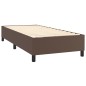 vidaXL Cama box spring con colchón cuero sintético marrón 100x200 cm vidaXL Cama box spring con colchón cuero sintético marrón 100x200 cm