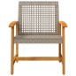 vidaXL Sillas de jardín 2 uds madera de acacia y ratán sintético gris vidaXL Sillas de jardín 2 uds madera de acacia y ratán sintético gris
