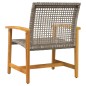vidaXL Sillas de jardín 2 uds madera de acacia y ratán sintético gris vidaXL Sillas de jardín 2 uds madera de acacia y ratán sintético gris