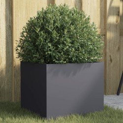 vidaXL Jardinera de acero laminado en frío antracita 32x30x29 cm