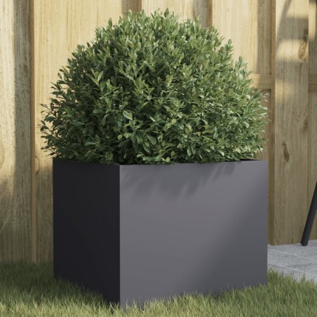 vidaXL Jardinera de acero laminado en frío antracita 32x30x29 cm