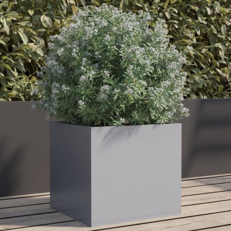 vidaXL Jardinera de acero galvanizado plateado 32x30x29 cm