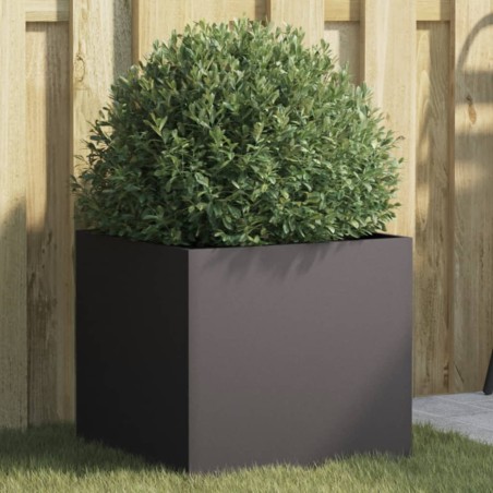 vidaXL Jardinera de acero laminado en frío negro 42x40x39 cm