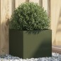vidaXL Jardinera de acero laminado en frío verde oliva 42x40x39 cm vidaXL Jardinera de acero laminado en frío verde oliva 42x40x39 cm