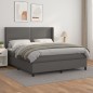 vidaXL Cama box spring con colchón cuero sintético gris 160x200 cm