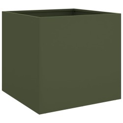 vidaXL Jardinera de acero laminado en frío verde oliva 42x40x39 cm