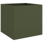 vidaXL Jardinera de acero laminado en frío verde oliva 42x40x39 cm vidaXL Jardinera de acero laminado en frío verde oliva 42x40x39 cm
