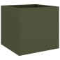 vidaXL Jardinera de acero laminado en frío verde oliva 42x40x39 cm vidaXL Jardinera de acero laminado en frío verde oliva 42x40x39 cm