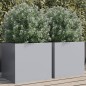 vidaXL Jardineras 2 unidades acero galvanizado plateado 42x40x39 cm vidaXL Jardineras 2 unidades acero galvanizado plateado 42x40x39 cm