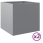 vidaXL Jardineras 2 unidades acero galvanizado plateado 42x40x39 cm vidaXL Jardineras 2 unidades acero galvanizado plateado 42x40x39 cm