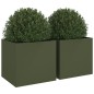 vidaXL Jardineras 2 uds acero laminado en frío verde oliva 49x47x46 cm vidaXL Jardineras 2 uds acero laminado en frío verde oliva 49x47x46 cm