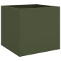 vidaXL Jardineras 2 uds acero laminado en frío verde oliva 49x47x46 cm vidaXL Jardineras 2 uds acero laminado en frío verde oliva 49x47x46 cm
