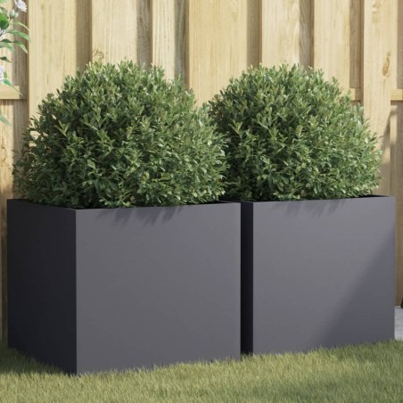 vidaXL Jardineras 2 uds acero laminado en frío antracita 49x47x46 cm
