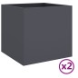 vidaXL Jardineras 2 uds acero laminado en frío antracita 49x47x46 cm vidaXL Jardineras 2 uds acero laminado en frío antracita 49x47x46 cm