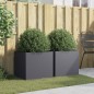 vidaXL Jardineras 2 uds acero laminado en frío antracita 49x47x46 cm vidaXL Jardineras 2 uds acero laminado en frío antracita 49x47x46 cm