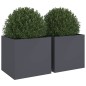 vidaXL Jardineras 2 uds acero laminado en frío antracita 49x47x46 cm vidaXL Jardineras 2 uds acero laminado en frío antracita 49x47x46 cm