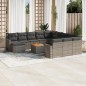 vidaXL Set sofás de jardín con cojines 13 piezas ratán sintético gris vidaXL Set sofás de jardín con cojines 13 piezas ratán sintético gris