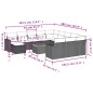vidaXL Set sofás de jardín con cojines 13 piezas ratán sintético gris vidaXL Set sofás de jardín con cojines 13 piezas ratán sintético gris