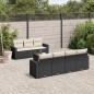 vidaXL Set de sofás de jardín 8 piezas y cojines ratán sintético negro vidaXL Set de sofás de jardín 8 piezas y cojines ratán sintético negro
