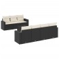 vidaXL Set de sofás de jardín 8 piezas y cojines ratán sintético negro vidaXL Set de sofás de jardín 8 piezas y cojines ratán sintético negro