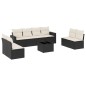 vidaXL Set de sofás de jardín 8 piezas y cojines ratán sintético negro vidaXL Set de sofás de jardín 8 piezas y cojines ratán sintético negro