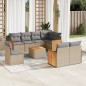 vidaXL Set de sofás de jardín 9 pzas con cojines ratán sintético beige vidaXL Set de sofás de jardín 9 pzas con cojines ratán sintético beige