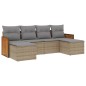 vidaXL Juego de sofás jardín con cojines 6 pzas ratán sintético beige vidaXL Juego de sofás jardín con cojines 6 pzas ratán sintético beige