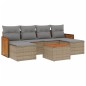 vidaXL Set sofás de jardín 7 piezas y cojines ratán sintético beige vidaXL Set sofás de jardín 7 piezas y cojines ratán sintético beige
