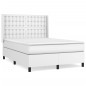 vidaXL Cama box spring con colchón cuero sintético blanco 140x200cm vidaXL Cama box spring con colchón cuero sintético blanco 140x200cm