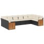 vidaXL Set de sofás de jardín 10 pzas cojines ratán sintético negro
