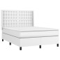 vidaXL Cama box spring con colchón cuero sintético blanco 140x200cm vidaXL Cama box spring con colchón cuero sintético blanco 140x200cm