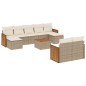 vidaXL Juego de sofás jardín con cojines beige 10 pzas ratán sintético vidaXL Juego de sofás jardín con cojines beige 10 pzas ratán sintético