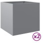 vidaXL Jardineras 2 unidades acero galvanizado plateado 49x47x46 cm vidaXL Jardineras 2 unidades acero galvanizado plateado 49x47x46 cm
