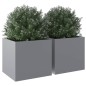 vidaXL Jardineras 2 unidades acero galvanizado plateado 49x47x46 cm vidaXL Jardineras 2 unidades acero galvanizado plateado 49x47x46 cm